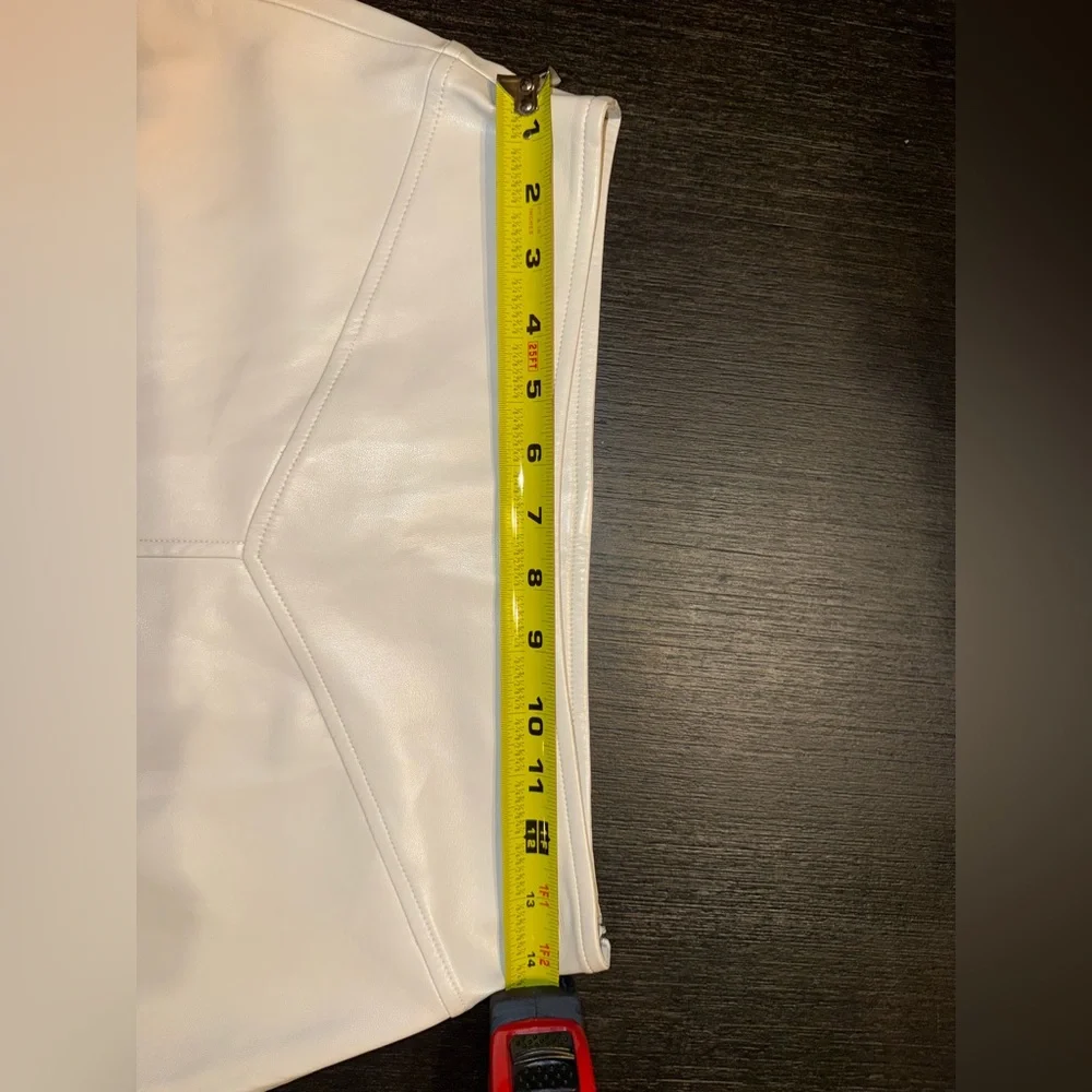 sundays Cream Faux Leather Mini Skirt - Picture 4 of 5